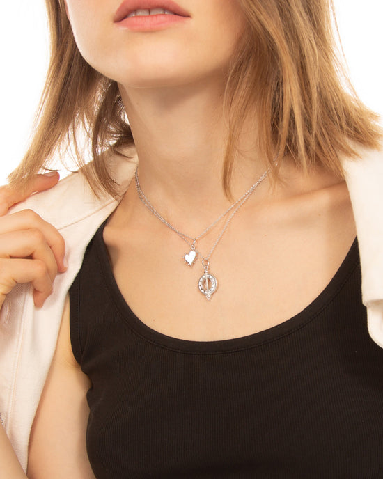 Mini Sterling Silver White Enamel Sundial Charm - Time is Precious