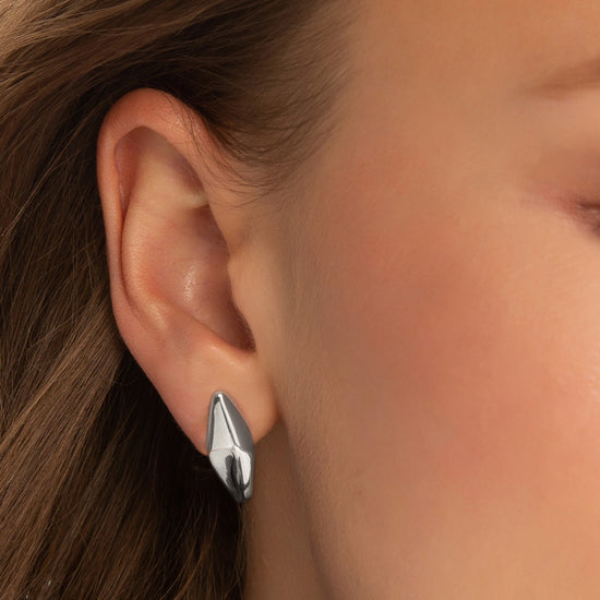 Sterling Silver Large Points North Earring