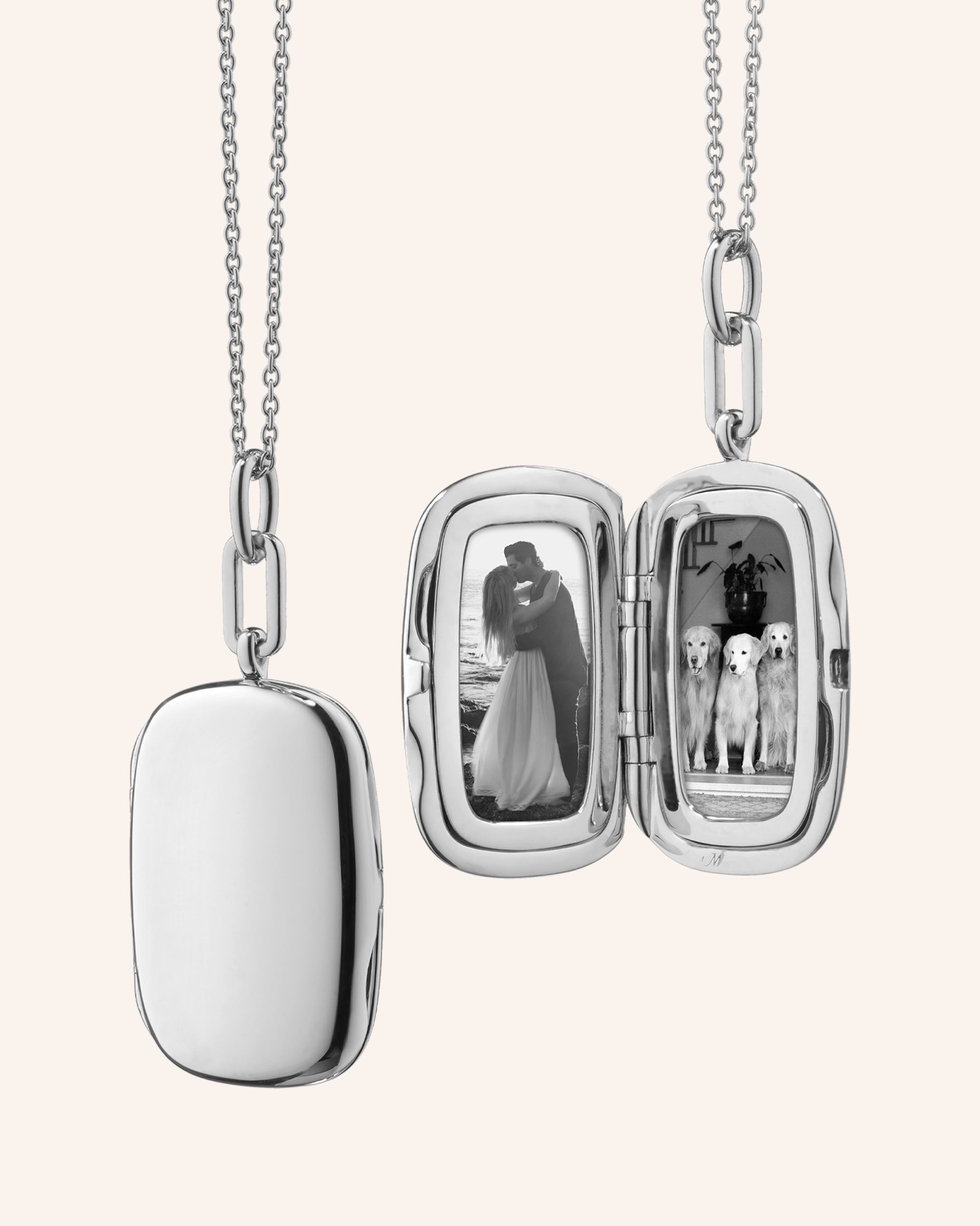 “Jane” Slim Sterling Silver Locket Necklace | Monica Rich Kosann