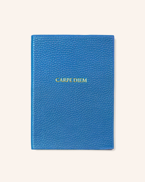 Carpe Diem Embossed Black Leather Journal