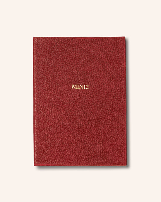 Red Leather Journal Embossed with 'Mine!'