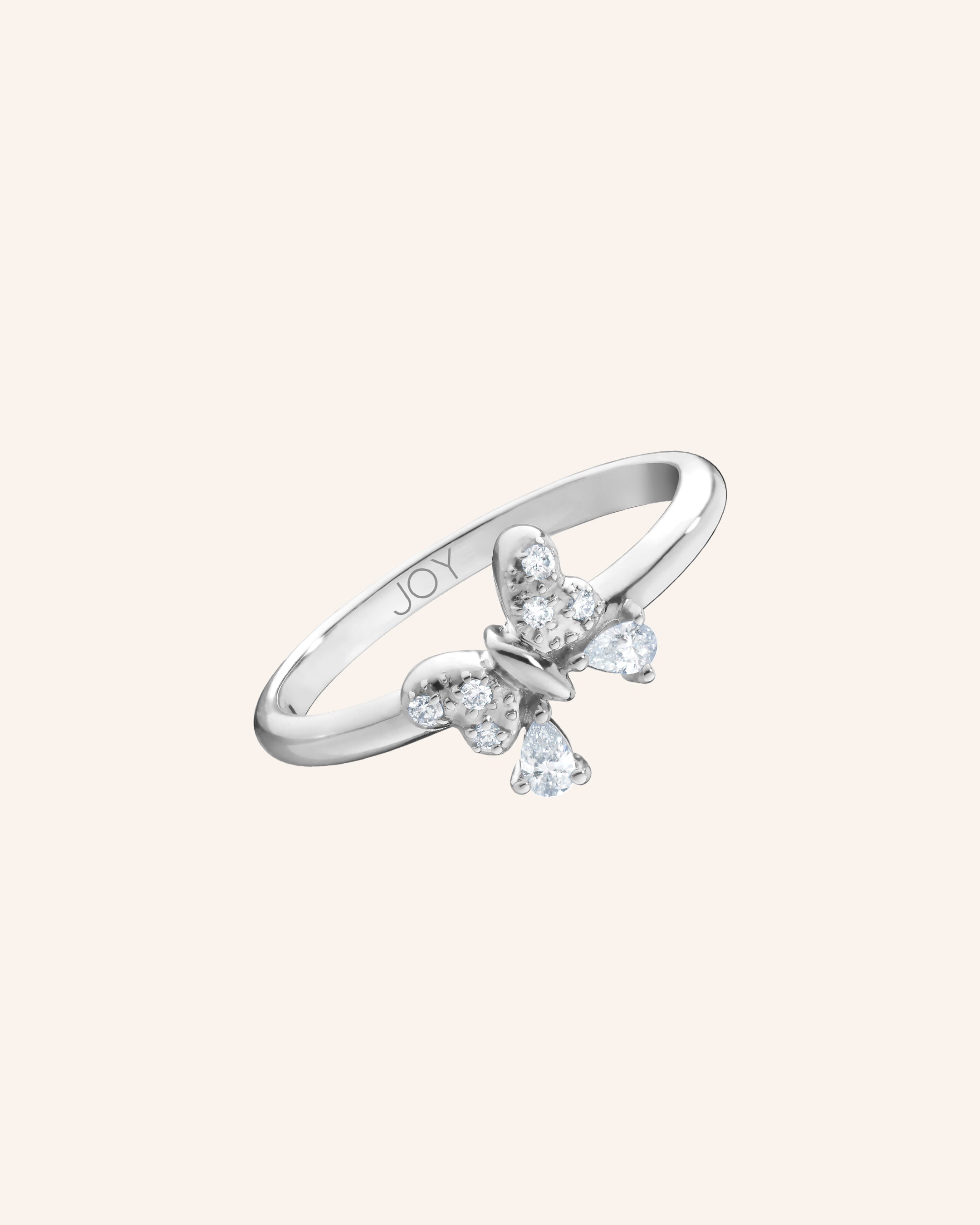 Butterfly Stackable Ring with White Sapphire | Monica Rich Kosann