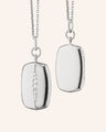 Slim Rectangle "Kate" Locket Necklace with White Sapphire