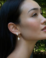 Limited Drop Mother of Pearl Earrings with White Sapphire Accents