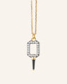 Balance Two-Tone Enamel Pocket Watch Key with White Sapphires