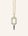 Balance Two-Tone Enamel Pocket Watch Key with White Sapphires