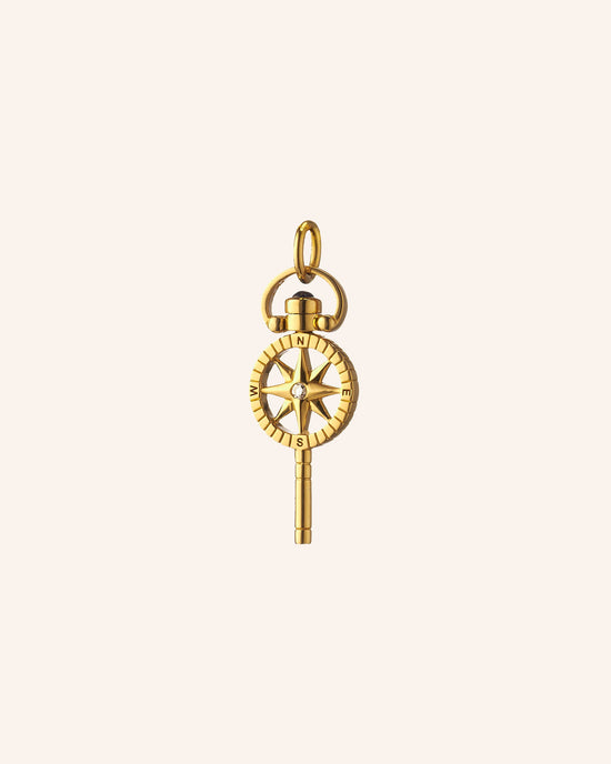 Mini "Adventure" Compass Key with Diamond