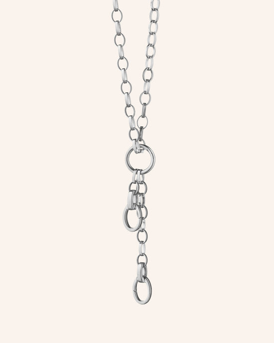 34” “Design Your Own” Large Link Charm Chain Necklace, 2 Charm Stations
