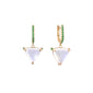 Special Edition Hoop Earrings with Emeralds and Trillion Cut Moonstones