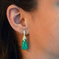 Special Edition 18K Gold Chrysoprase Drop Snake Earrings with Diamonds