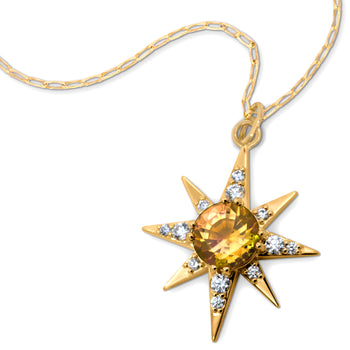 Special Edition Autumn Tourmaline and Diamond Star Necklace