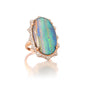 Special Edition “Happiness” Sun Ring with Boulder Opal & Pave Diamond Accents