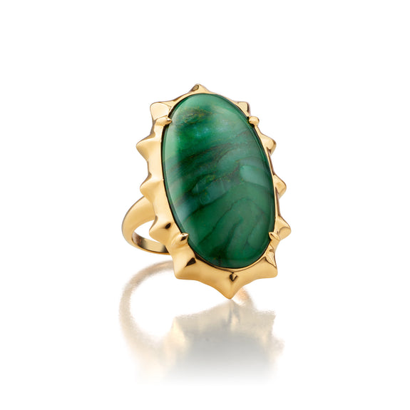 
  
    Special Edition “Happiness” Sun Ring with Green Quartz
  
