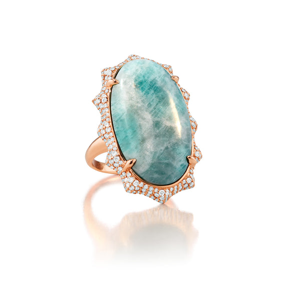 
  
    Special Edition “Happiness” Sun ring with Amazonite & Pave Diamond Accents
  
