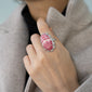 Special Edition “Happiness” Sun Ring with Rhodochrosite & Pave Diamond Accents