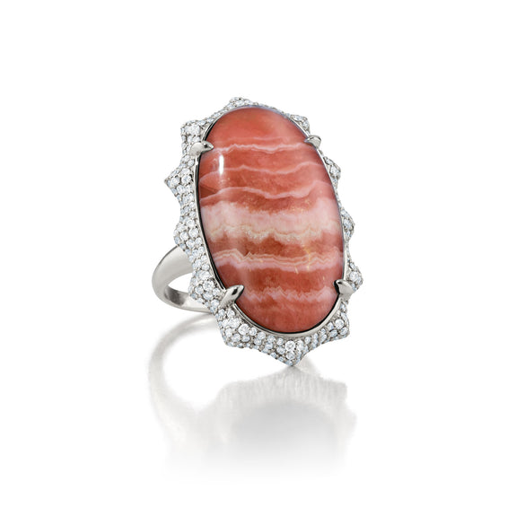 
  
    Special Edition “Happiness” Sun Ring with Rhodochrosite & Pave Diamond Accents
  

