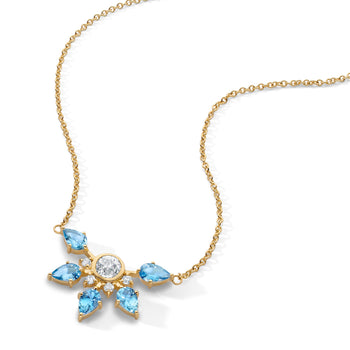Special Edition Gold Star with Vintage Diamonds and Aquamarine