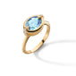 Special Edition 18K Points North Ring with Deep-Set Aquamarine and Diamonds