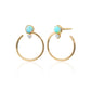 Special Edition Galaxy Wrap Hoop Earrings with Round Australian Opal and Diamond