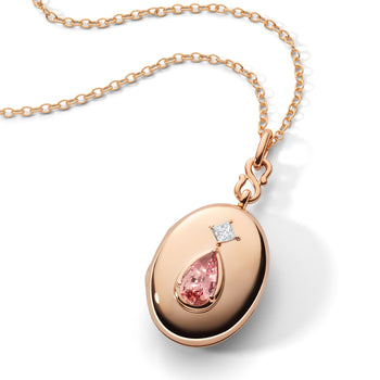 Special Edition Padparadscha Sapphire and Diamond Locket