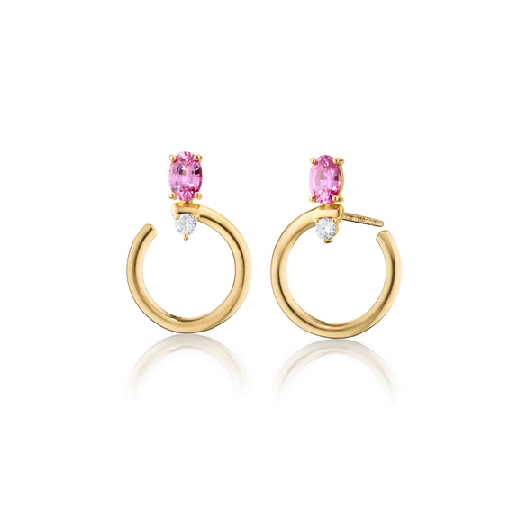 
  
    Special Edition Galaxy Wrap Hoop Earrings with Oval Pink Sapphire and Diamond
  
