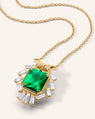 Special Edition Brazilian Emerald Owl Pendant with Tapered and Baguette Diamonds