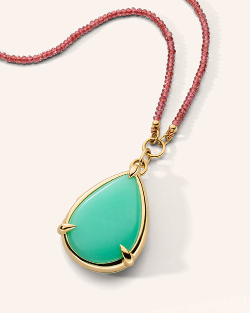 Special Edition Chrysoprase Drop Locket with Garnet