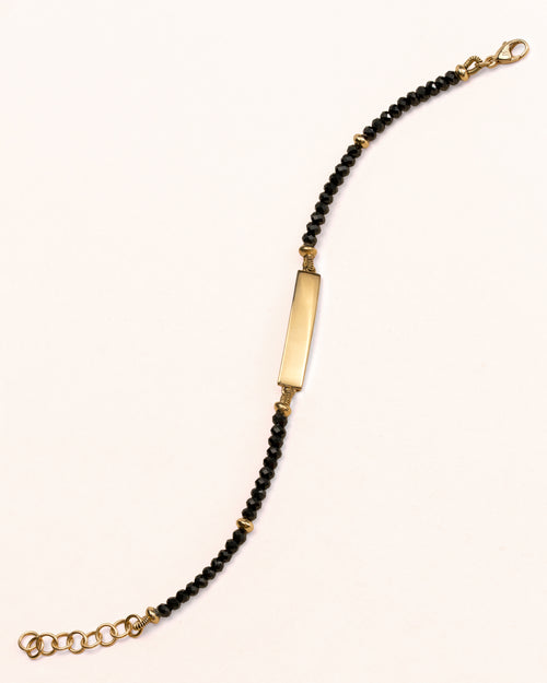 Special Edition Black Spinel Engravable Poesy Bracelet
