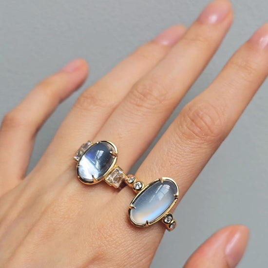 Special Edition Moonstone Rings with Diamonds
