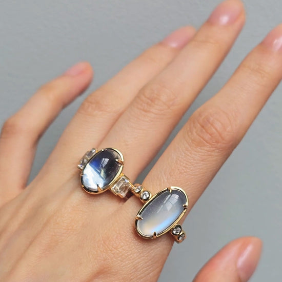 Special Edition Moonstone Rings with Diamonds