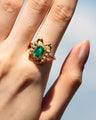 Special Edition Emerald Cut Lagoon Tourmaline Seahorse Ring