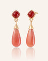 Special Edition Blush Carnelian and Garnet Earrings