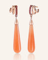 Special Edition Rings of Saturn Drop Earrings with Orange Aventurine and Garnet