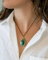 Enamel & Vermeil Locket with Green Quartz