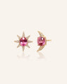 Special Edition Star and Moon Vintage Pink Spinel and Diamond Earrings