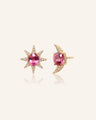 Special Edition Star and Moon Vintage Pink Spinel and Diamond Earrings