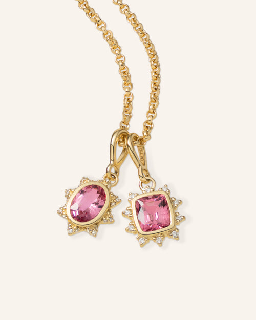 Special Edition Vintage Pink Spinel Stars and Diamond Necklace