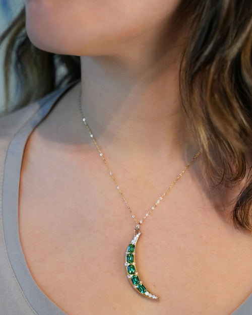 Special Edition Dream Moon with Green Tourmalines