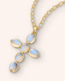 Special Edition Blue Moonstone Cross Charm with Diamonds