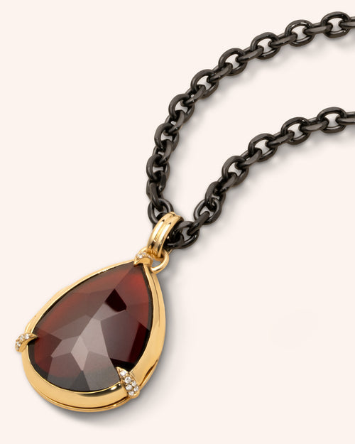 Special Edition Garnet Drop Locket with Diamonds