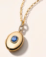 Special Edition Elongated Blue Sapphire Oval Locket