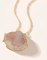 Special Edition Shell Necklace with Agate in 18K Yellow Gold