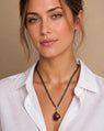 Special Edition Garnet Tear Drop Shaped Necklace in 18K Yellow Gold