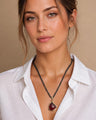 Special Edition Garnet Tear Drop Shaped Necklace in 18K Yellow Gold