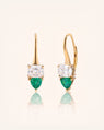 Special Edition Mine Cut Diamond and Trillion Emerald Earrings