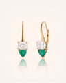 Special Edition Mine Cut Diamond and Trillion Emerald Earrings