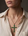 Special Edition Emerald Cabochon Cross Necklace