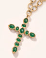 Special Edition Emerald Cabochon Cross Necklace