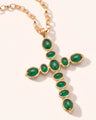 Special Edition Emerald Cabochon Cross Necklace