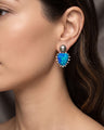 One of a Kind Boulder Opal Earrings with Pearls in 18K White Gold